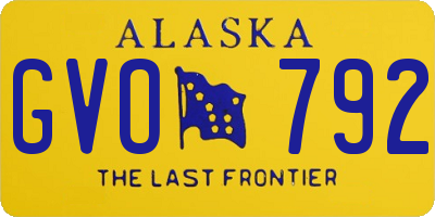 AK license plate GVO792