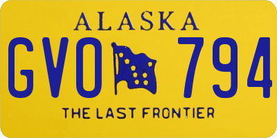 AK license plate GVO794