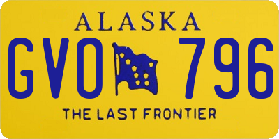 AK license plate GVO796
