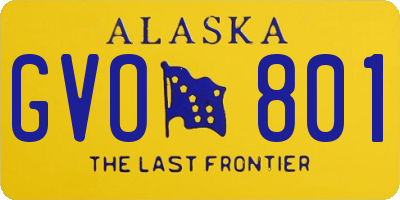 AK license plate GVO801