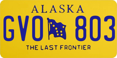AK license plate GVO803