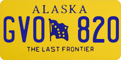 AK license plate GVO820