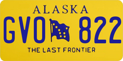 AK license plate GVO822