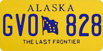 AK license plate GVO828