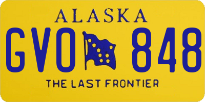 AK license plate GVO848