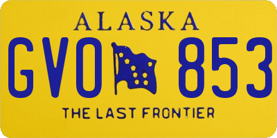 AK license plate GVO853