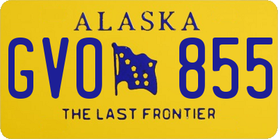 AK license plate GVO855
