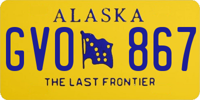 AK license plate GVO867