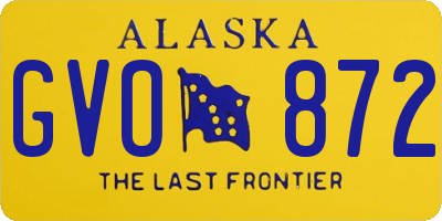 AK license plate GVO872