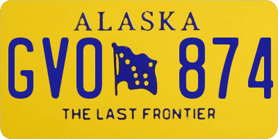 AK license plate GVO874