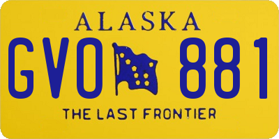 AK license plate GVO881