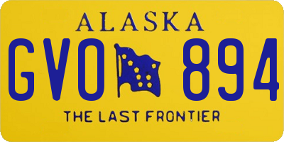 AK license plate GVO894