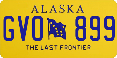 AK license plate GVO899