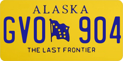 AK license plate GVO904