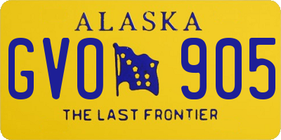 AK license plate GVO905