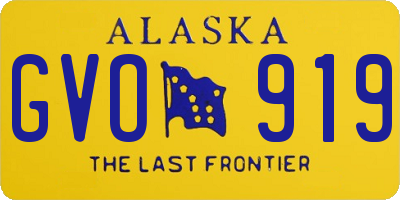 AK license plate GVO919