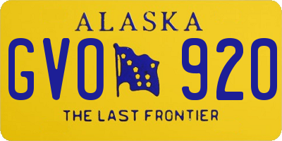 AK license plate GVO920