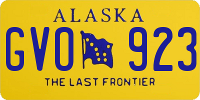 AK license plate GVO923