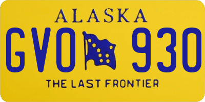 AK license plate GVO930
