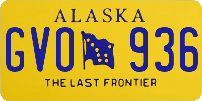 AK license plate GVO936