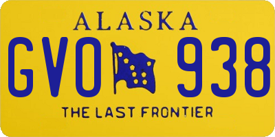 AK license plate GVO938