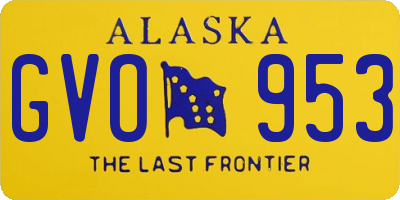 AK license plate GVO953