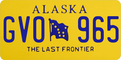 AK license plate GVO965