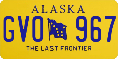 AK license plate GVO967