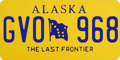 AK license plate GVO968
