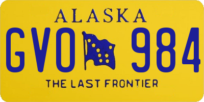 AK license plate GVO984