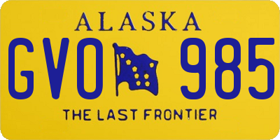 AK license plate GVO985