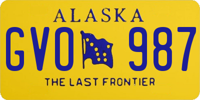AK license plate GVO987