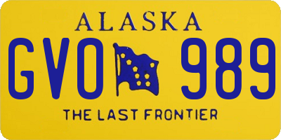 AK license plate GVO989