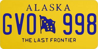 AK license plate GVO998