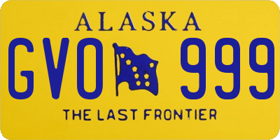 AK license plate GVO999