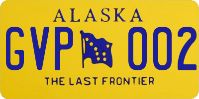 AK license plate GVP002