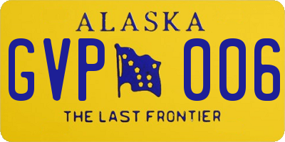 AK license plate GVP006