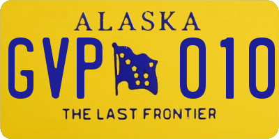AK license plate GVP010