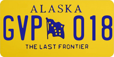 AK license plate GVP018