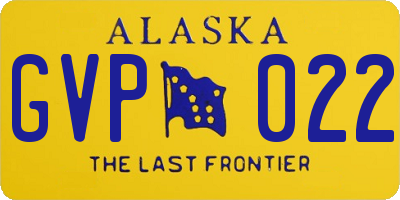 AK license plate GVP022