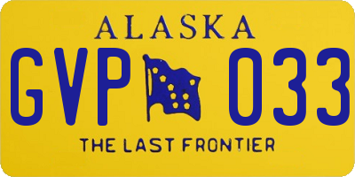 AK license plate GVP033