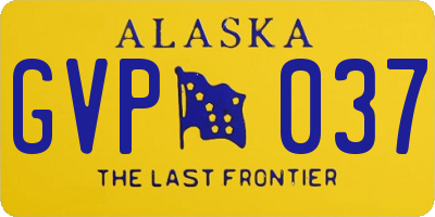 AK license plate GVP037