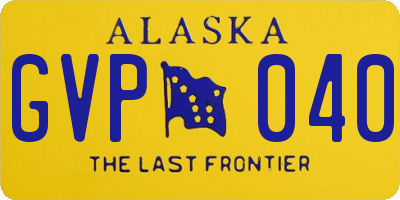 AK license plate GVP040