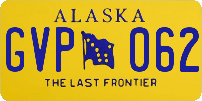 AK license plate GVP062