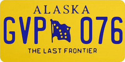AK license plate GVP076