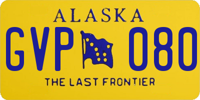 AK license plate GVP080