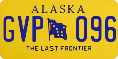 AK license plate GVP096