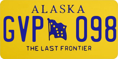 AK license plate GVP098