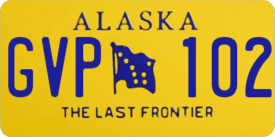 AK license plate GVP102