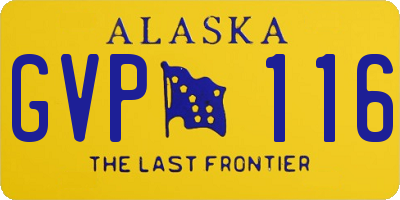 AK license plate GVP116